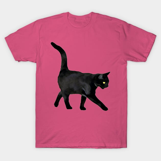 Black Cat T-Shirt by woodnsheep